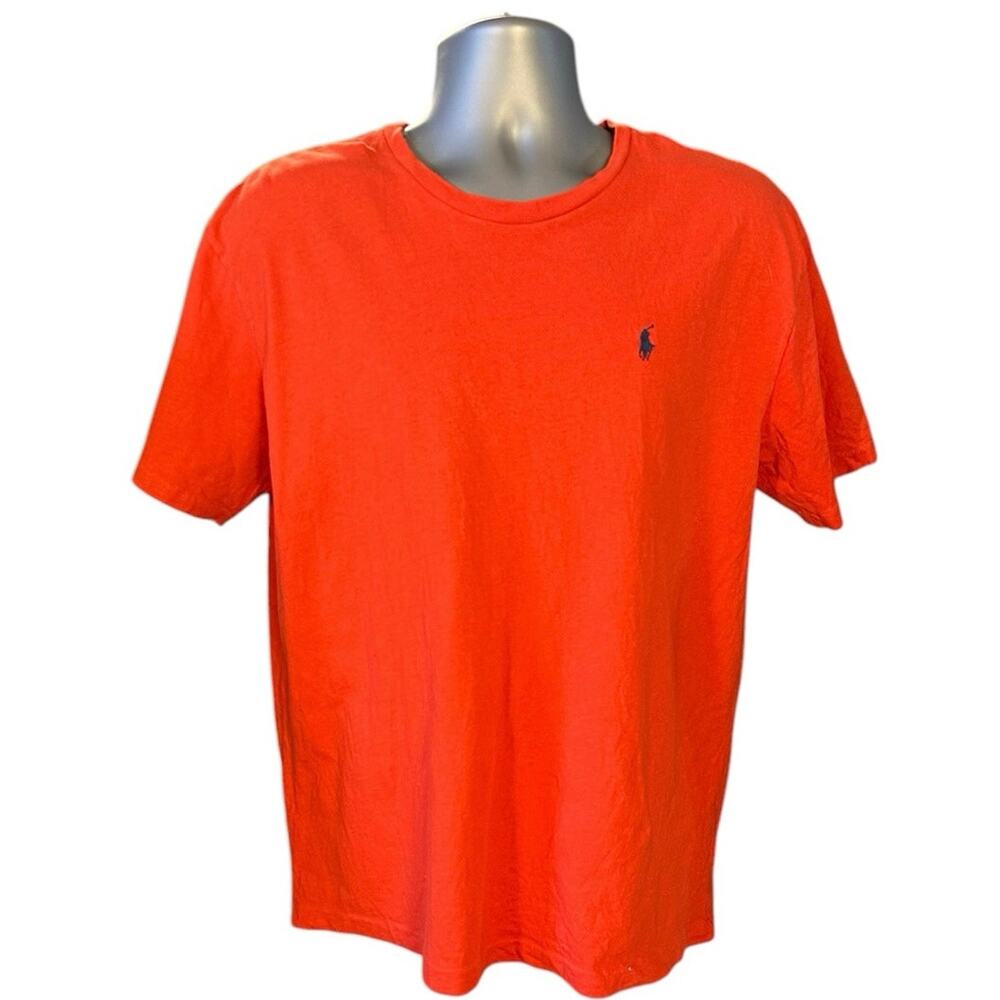 Polo Ralph Lauren Vibrant Orange Crewneck Short Sleeve Cotton T-Shirt Size M